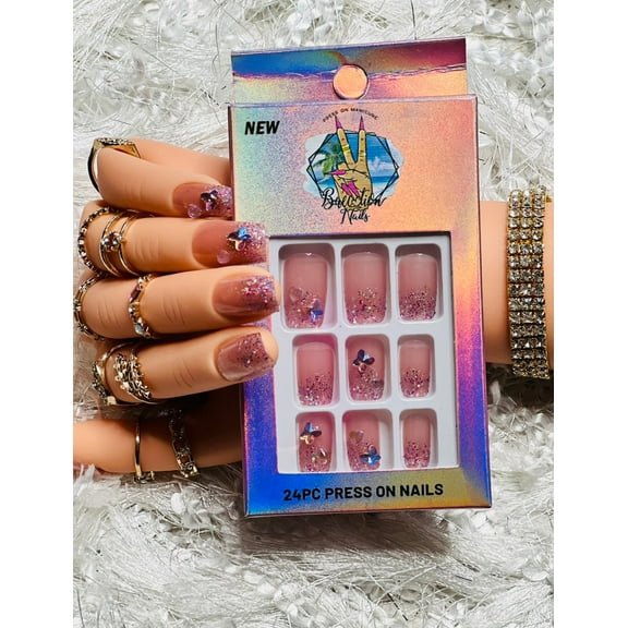 Glitz | Short glittery bling Press on nails