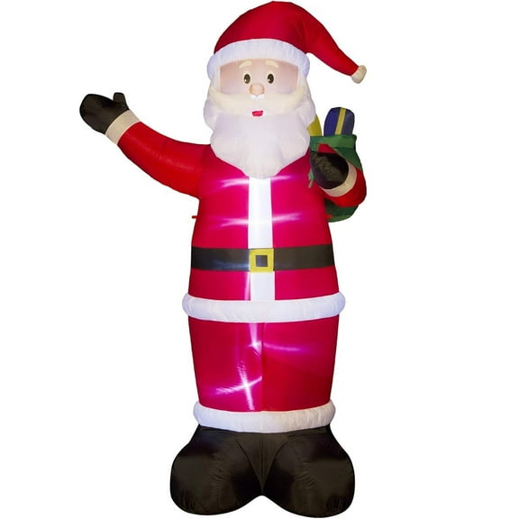 Glitzhome 12-FT Lighted Santa Inflatable Christmas Decor