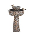thumbnail image 1 of Glitzhome 2-Tier Stone-Style Outdoor Birdbath Fountain with Pump, 1 of 5