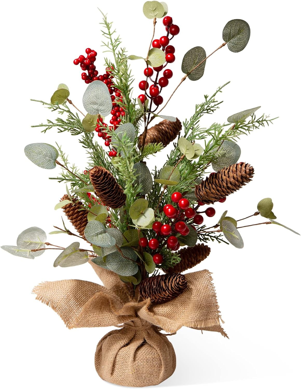 Glitzhome 20 in. Christmas Floral Table Tree Decor - Walmart.com