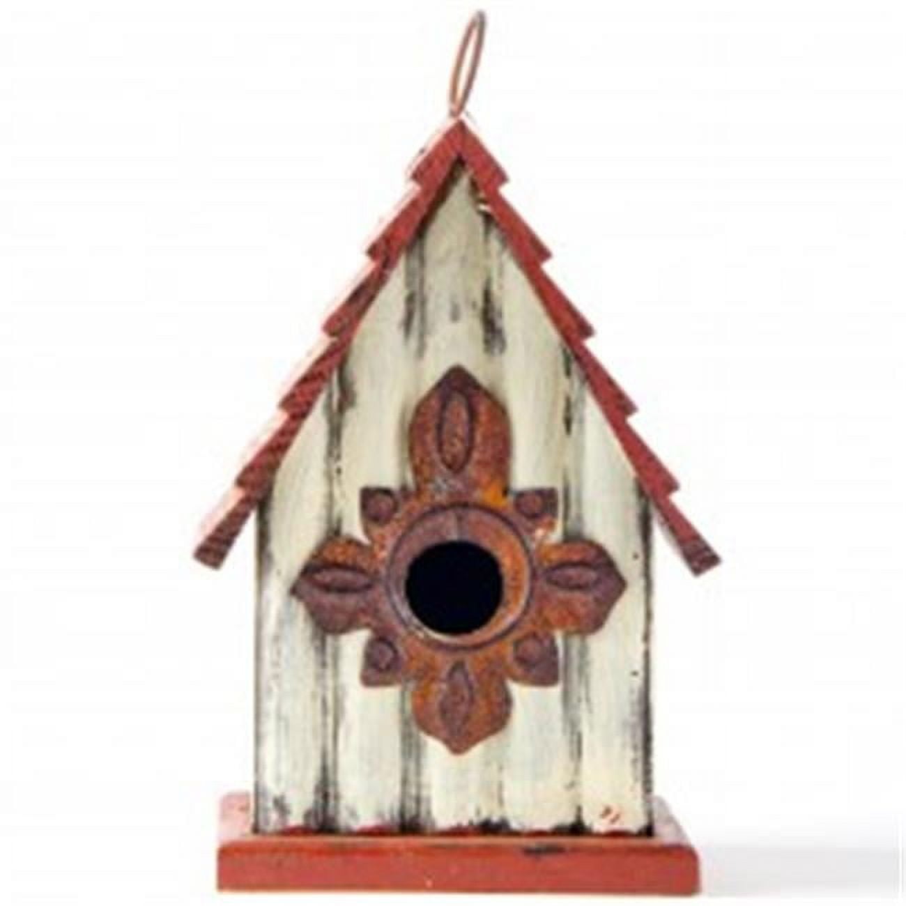 Glitzhome 8.94 in. Distressed Wooden Birdhouse Wall Hanging