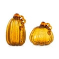 thumbnail image 1 of Glitzhome  Amber Crackle Handblown Fall Glass Pumpkins for Thanksgiving Decor A & B Set, 1 of 5