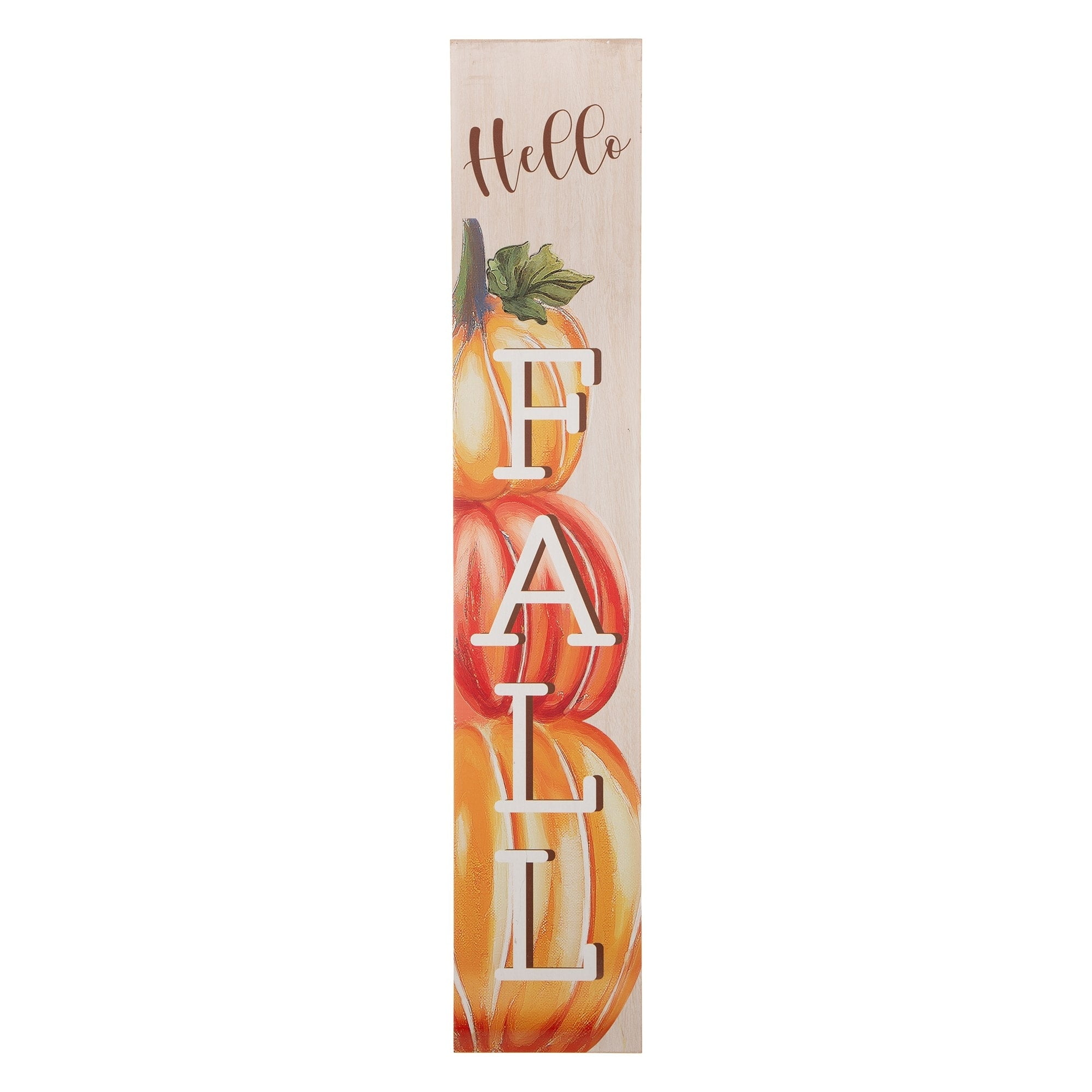 42" Orange and White Wooden Pumpkin Fall Porch Sign