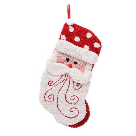 Glitzhome Hooked Christmas Holiday Stocking 3D