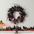 thumbnail image 1 of Glitzhome, LLC Glitzhome 26"D Pre-li LED Halloween Bat Wreath, 1 of 5