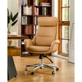 thumbnail image 1 of Glitzhome Mid-Century Modern Leatherette Adjustable Office Chair Camel, 1 of 5