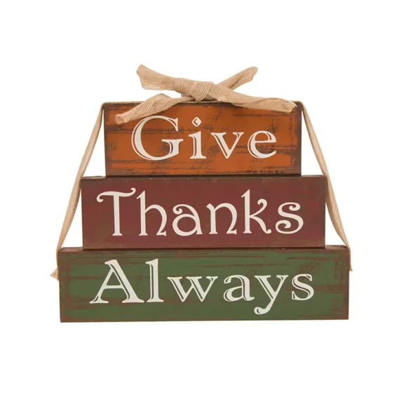 Glitzhome Wooden – Give Thanks Block Set