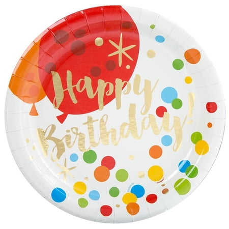 Glitzy Gold Birthday 9" Plates (8 Count)