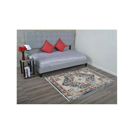 Glitzy Rugs 10 x 13 ft. Machine Woven Crossweave Polyester Oriental Rectangle Area Rug - Red