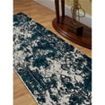 thumbnail image 1 of Glitzy Rugs  3 ft. 2 in. x 10 ft. Machine Woven Heatset Polypropylene Floral Runner Rug, Ivory & Blue, 1 of 1