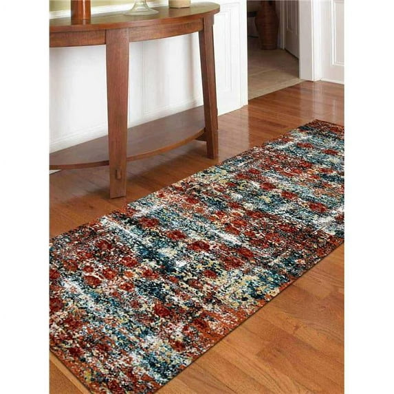Glitzy Rugs 3 ft. 2 in. x 10 ft. Machine Woven Heatset Polypropylene Oriental Runner Rug, Caramel