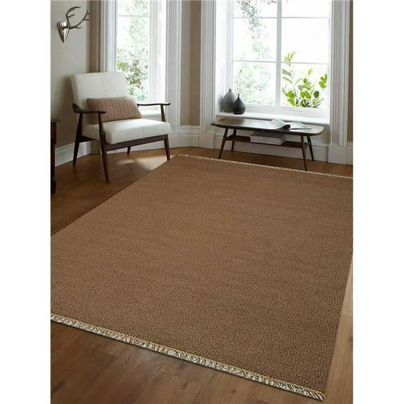 Glitzy Rugs 3 x 5 ft. Hand Woven Flat Weave Kilim Wool Solid Rectangle Area Rug, Cream