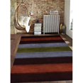 thumbnail image 1 of Glitzy Rugs  5 x 8 ft. Hand Knotted Gabbeh Silk Mix Contemporary Rectangle Area Rug - Brown & Silver, 1 of 1