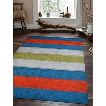 Glitzy Rugs  8 x 10 ft. Hand Knotted Gabbeh Silk Geometric Rectangle Area Rug - Multi Color