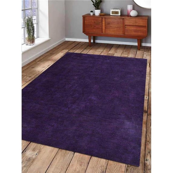 Glitzy Rugs Hand Knotted Gabbeh Silk Solid Rectangle Area Rug - Purple - 9 x 12 ft.