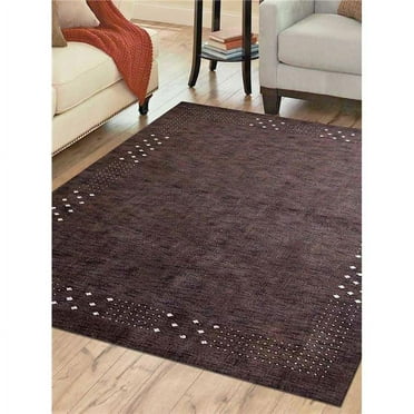 Glitzy Rugs  Hand Knotted Gabbeh Wool Contemporary Square Area Rug - Brown - 10 x 10 ft.