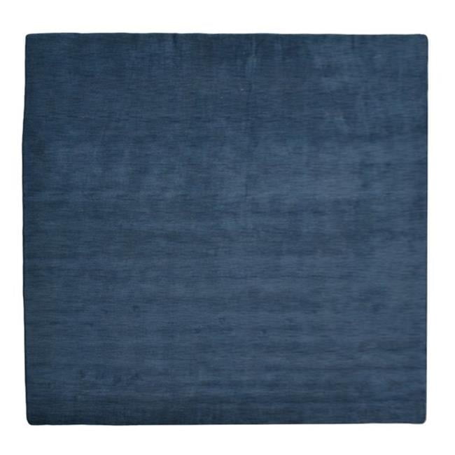 Glitzy Rugs Hand Knotted Gabbeh Wool Solid Square Area Rug - Blue - 8 ...