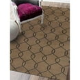 thumbnail image 1 of Glitzy Rugs  Hand Knotted Wool Geometric Rectangle Area Rug - Beige & Black - 5 x 8 ft., 1 of 1