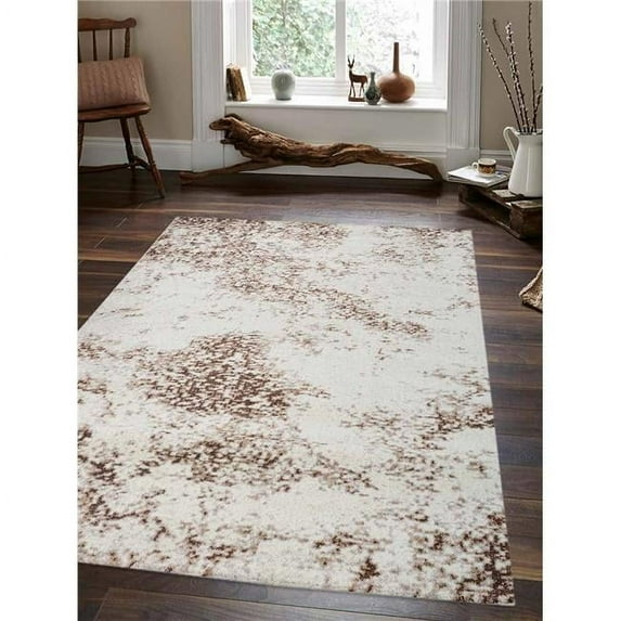 Glitzy Rugs Machine Woven Heatset Polypropylene Contemporary Rectangle Area Rug - Cream - 3 ft. 4 in. x 5 ft.