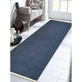 thumbnail image 1 of Glitzy Rugs UBSD00111H0003G23 2 ft. 6 in. x 6 ft. Handmade Solid Hand Woven Flat Weave Kilim Wool Runner Rug, Blue, 1 of 1