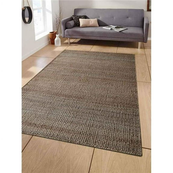 Glitzy Rugs UBSJ00008W00X04A15 8 x 10 ft. Hand Woven Jute Eco-Friendly Solid Rectangle Area Rug, Natural