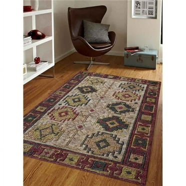 Glitzy Rugs UBSJ00017S0126A9 5 x 8 ft. Hand Knotted Sumak Jute Eco-Friendly Oriental Rectangle Area Rug, Beige & Red