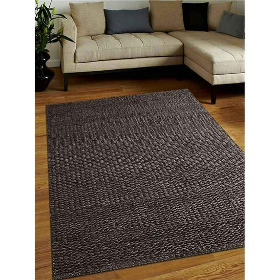 Glitzy Rugs UBSJ00023W0006A15 8 x 10 ft. Hand Woven Jute Eco-Friendly Solid Rectangle Area Rug, Charcoal