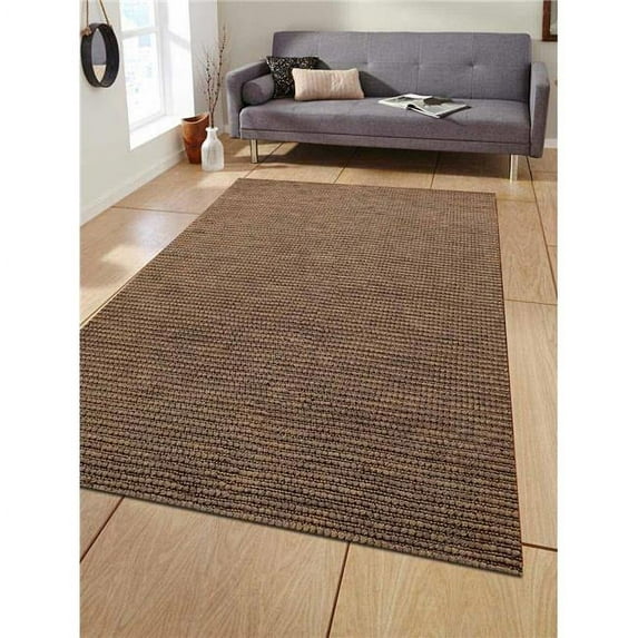 Glitzy Rugs UBSJ00059W0001A11 6 x 9 ft. Hand Woven Jute Eco-Friendly Solid Rectangle Area Rug, Beige