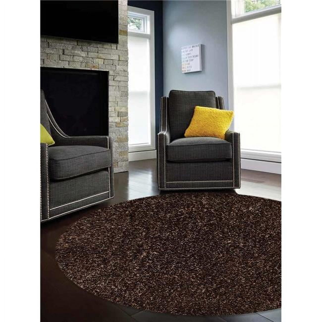 Glitzy Rugs UBSK00105T0104B8 Hand Tufted Shag Polyester 8 x 8 ft. Round ...