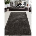 thumbnail image 1 of Glitzy Rugs UBSK00111T1431G24 2 ft. 6 in. x 8 ft. Solid Hand Tufted Shag Polyester Runner Rug, Grey & White, 1 of 1