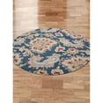 thumbnail image 1 of Glitzy Rugs UBSK00151T0003B8 8 x 8 ft. Hand Tufted Wool Floral Round Area Rug, Blue, 1 of 1