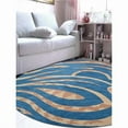 thumbnail image 1 of Glitzy Rugs UBSK00264T0003B13 10 x 10 ft. Hand Tufted Wool Contemporary Round Area Rug, Blue, 1 of 1