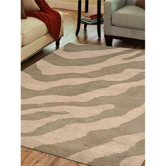 Glitzy Rugs UBSK00654T0104A17 9 x 12 ft. Hand Tufted Wool Contemporary Rectangle Area Rug, Beige & Brown