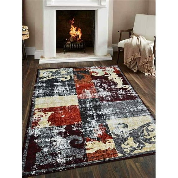 Glitzy Rugs UBSM00041M0000A9 5 x 8 ft. Machine Woven Heatset Polypropylene Floral Rectangle Area Rug, Multi Color