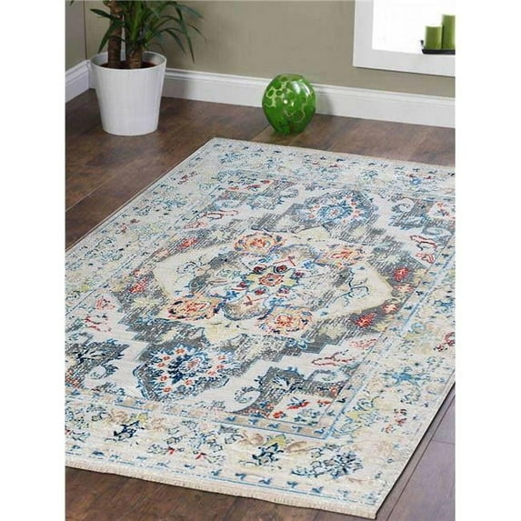Glitzy Rugs UBSM00071C0000A98 2 ft. x 3 ft. 10 in. Machine Woven Crossweave Polyester Oriental Rectangle Area Rug, Multi Color