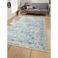 thumbnail image 1 of Glitzy Rugs UBSM00075C1703A98 2 ft. x 3 ft. 10 in. Machine Woven Crossweave Polyester Oriental Rectangle Area Rug, Ivory & Blue, 1 of 1