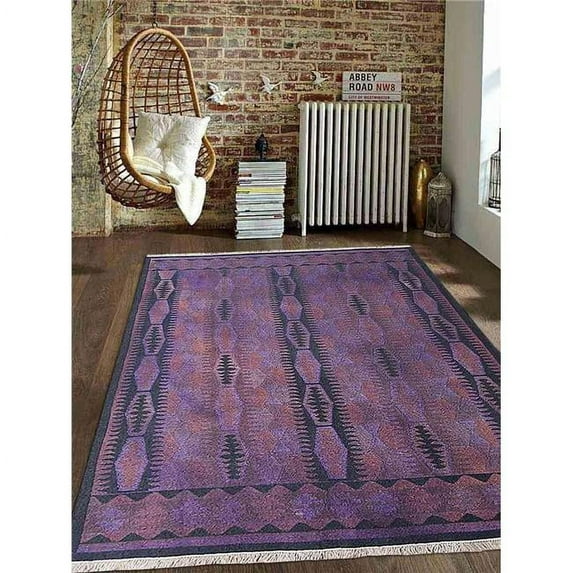 Glitzy Rugs UBSSW0011S0025A11 6 x 9 ft. Hand Knotted Sumak Wool Area Rug, Purple - Oriental