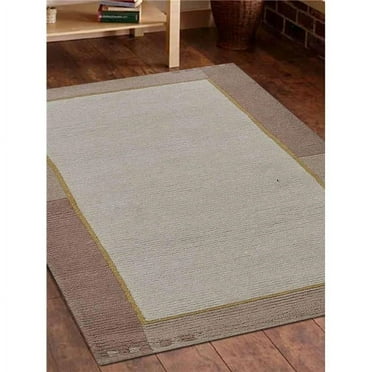 Glitzy Rugs UBST00205K0001A36 2 ft. 3 in. x 4 ft. 6 in. Hand Knotted Tibbati Wool Contemporary Rectangle Area Rug, Beige