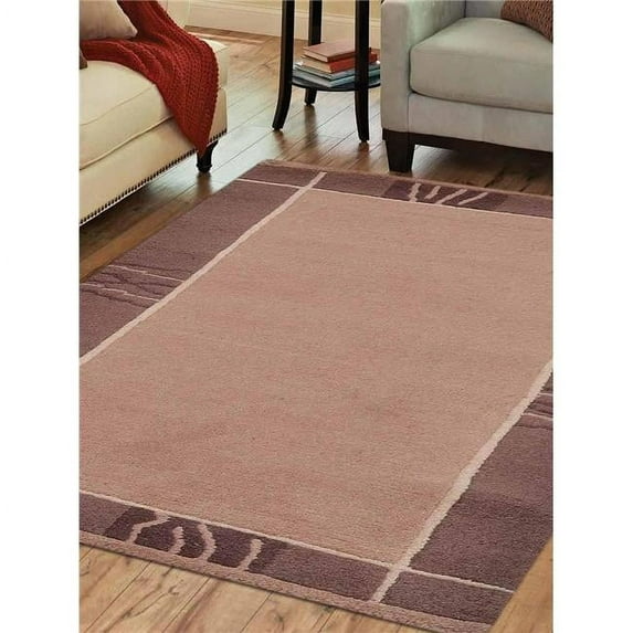 Glitzy Rugs UBST00206K0023A16 8 x 11 ft. Hand Knotted Tibbati Wool Contemporary Rectangle Area Rug, Choco