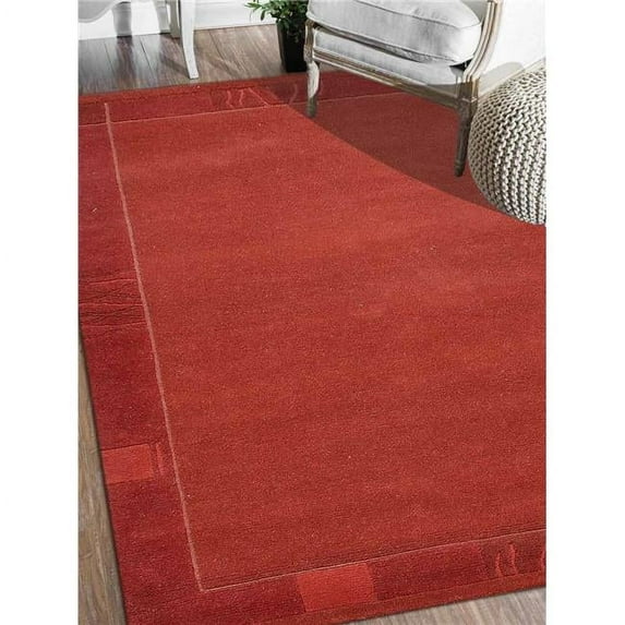 Glitzy Rugs UBST00206K00X26A69 5 ft. 7 in. x 7 ft. 10 in. Hand Knotted Tibbati Wool Contemporary Rectangle Area Rug, Light Red