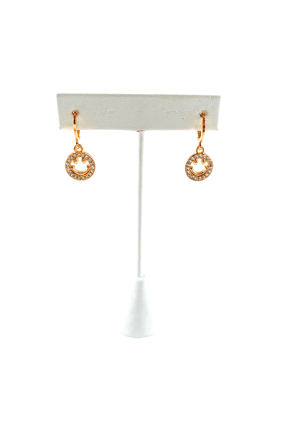 Glitzy Smile Huggie Hoop Earrings gold