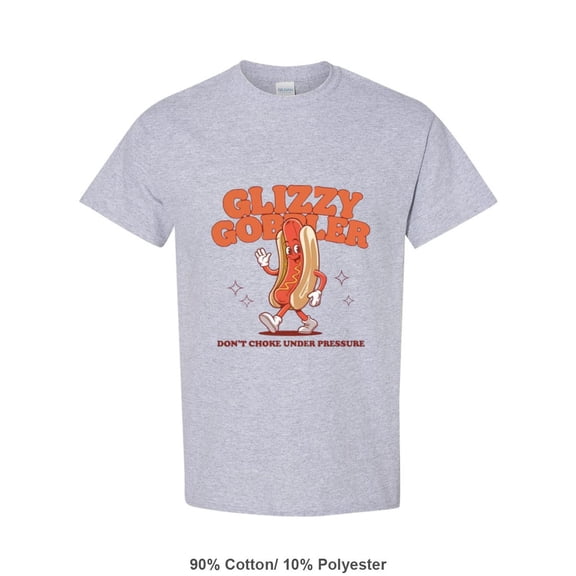Glizzy Gobbler Funny Hot Dog Foodie Meme T-Shirt, for men & women, up to size 5XL