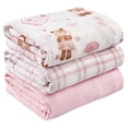 thumbnail image 1 of Gllquen Baby 3-Pack Muslin Organic Cotton Swaddle Blankets for Newborn Infant Boys Girls 38"x40", Little Bear, 1 of 8