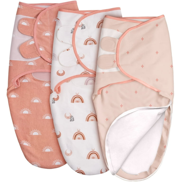 GLLQUEN BABY Organic Cotton 3-Pack Swaddles with Zipper for