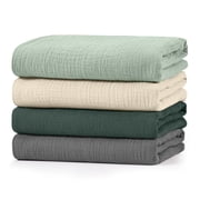 Gllquen Baby 4-Pack Muslin Organic Cotton Swaddle Blankets for Newborn Infant Boys Girls 38"x40", Natures Color