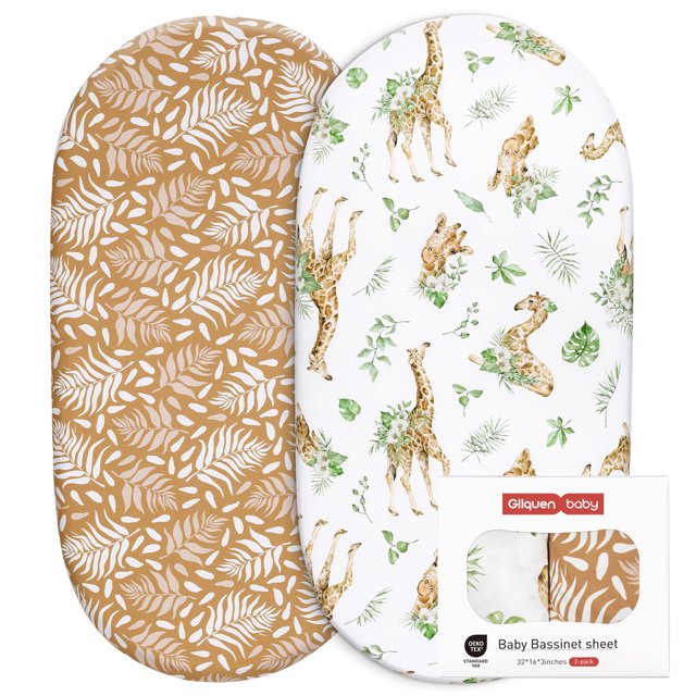 Gllquen Baby Crib Sheets Set, Breathable Cozy Fitted Mattress