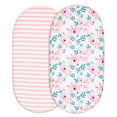 thumbnail image 1 of Gllquen Baby 2 Pack Bassinet Sheets Set Cozy Fitted for Newborn Baby Infant Boys Girls 32"X16", Rose Garden, 1 of 10