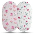 thumbnail image 1 of Gllquen Baby Bassinet Sheets 2-Pack Set for Newborn Infants Baby Boys Girls 32"X16", Pink Floral, 1 of 8
