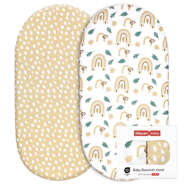 Gllquen Baby Sheets Set 2Pack, Breathable Cozy Fitted