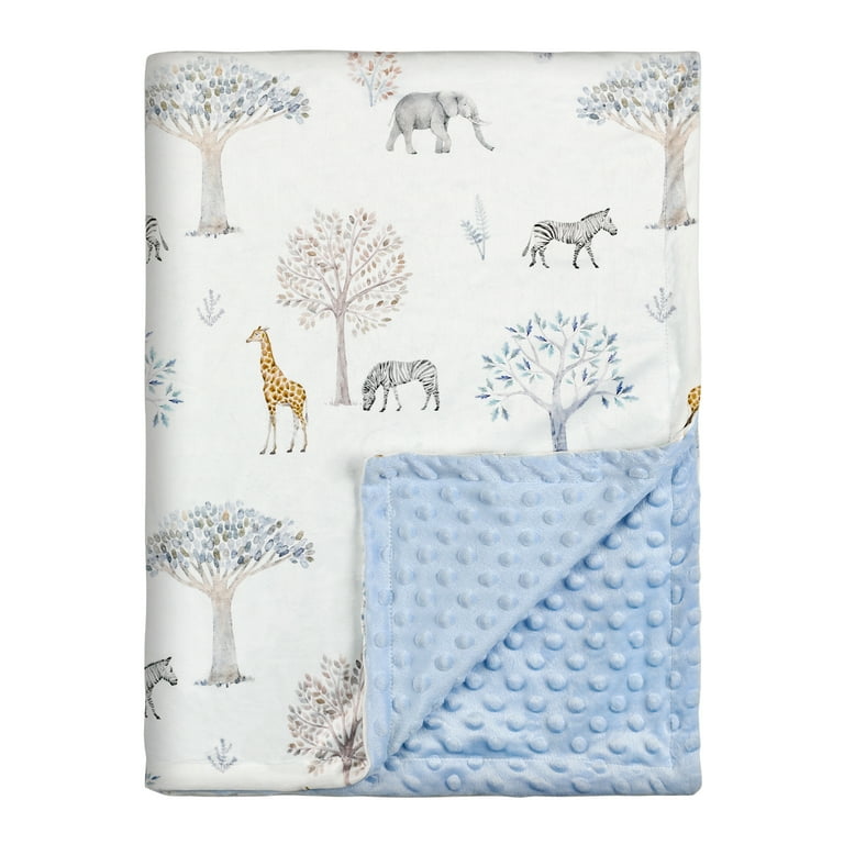 Gllquen Baby Blanket for Boys Girls Super Soft Plush Minky Blanket with Double Layer Dotted Backing for Toddler with Natural History Multicolor